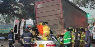 Fuerte accidente de tránsito en el norte de Bogotá dejó 2 heridos